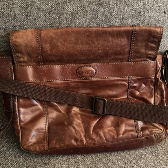 Fossil Leather Messenger Bag